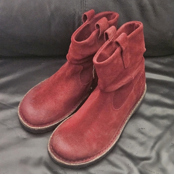 Birkenstock Luton PORT RED SUEDE ANKLE BOOTS Sz 36 Eu 5/5.5US - Picture 4 of 13